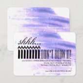 Candle Surprise Shhh... BLAUW HET NIET! Geboorteda Kaart (Voorkant / Achterkant)