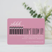 Candle Surprise Shhh... BLAUW HET NIET! Kaart (Staand voorkant)