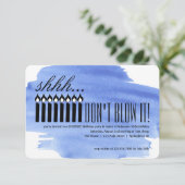 Candle Surprise Shhh... BLAUW HET NIET! Verjaardag Kaart (Staand voorkant)