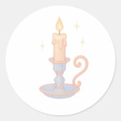 Candle with dripping wax ronde sticker (Voorkant)