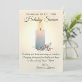 Candlelight Christmas Sympathy Condolence Card Feestdagenkaart (Staand voorkant)