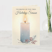 Candlelight Christmas Sympathy Condolence Kaart (Voorkant)