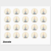 Candlelight Christmas Sympathy Envelope Gift Ronde Sticker (Vel)
