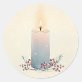 Candlelight Christmas Sympathy Envelope Gift Ronde Sticker