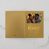 Candlelight Cozy Vibes Christmas Photo Folie Feestdagenkaart (Buiten Laag)