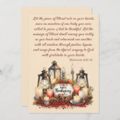 Candlelight Gratitude – Thanksgiving Blessing Feestdagenkaart (Voorkant / Achterkant)