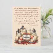 Candlelight Gratitude – Thanksgiving Blessing Feestdagenkaart (Staand voorkant)