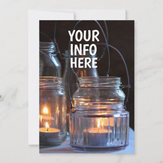 CANDLELIGHT LIGHTS IN JAREN WEDDING INVITATIONS KAART (Voorkant)