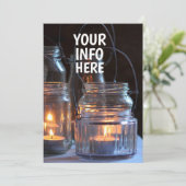CANDLELIGHT LIGHTS IN JAREN WEDDING INVITATIONS KAART (Staand voorkant)