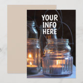 CANDLELIGHT LIGHTS IN JAREN WEDDING INVITATIONS KAART (Voorkant / Achterkant)