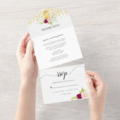 Candlelight Rozen Jar in een bruiloft uitnodigen All In One Uitnodiging (Afscheurbaar)