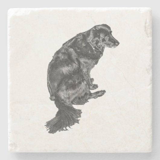 Candlelight Table Hush — Retriever Stenen Onderzetter (Voorkant)