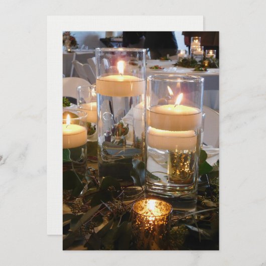 Candlelight-trouwuitnodiging Kaart (Voorkant / Achterkant)