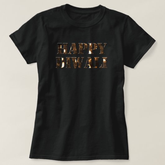 Candlelight Typography Happy Diwali T-Shirt (Design voorkant)