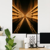 Candlelit Corridor Endless Light Path Poster (Thuiskantoor)