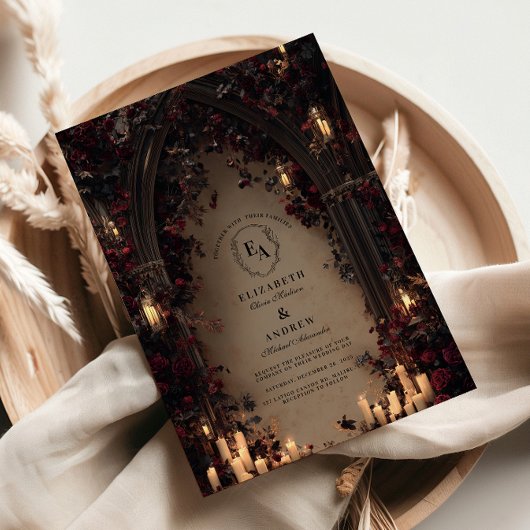 Candlelit Gothic Romance bruiloft Kaart