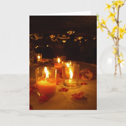 Candlelit ontvangst kaart (Gele Bloem)