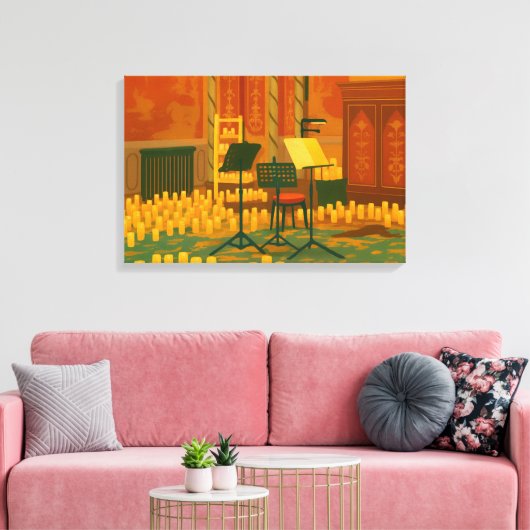 Candlelit Prelude - Muziekkamer, Brighton Paviljoe Canvas Afdruk (Insitu (Woonkamer))