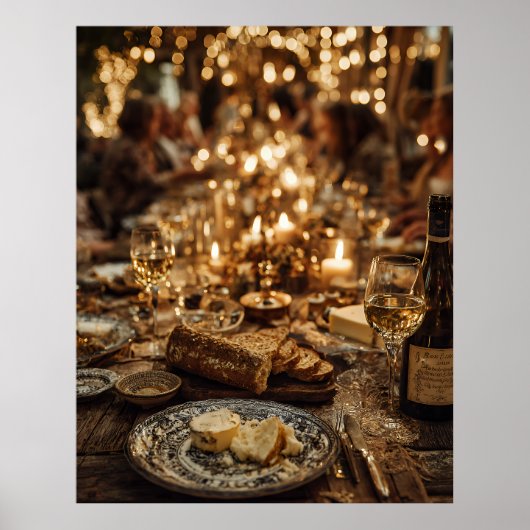 Candlelit Wine & Bread Feast Poster (Voorkant)