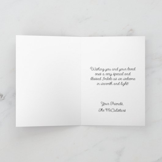 Candlemas Wiccan Imbolc Snowy Sunshine Candles Feestdagen Kaart (Binnen)