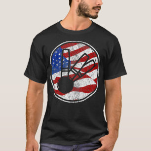 Candlepin Bowling American Flag Candlepin T-shirt