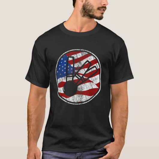 Candlepin Bowling American Flag Candlepin T-shirt (Voorkant)
