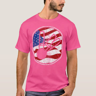 Candlepin Bowling Amerikaanse vlag Candlepin Bowli T-shirt