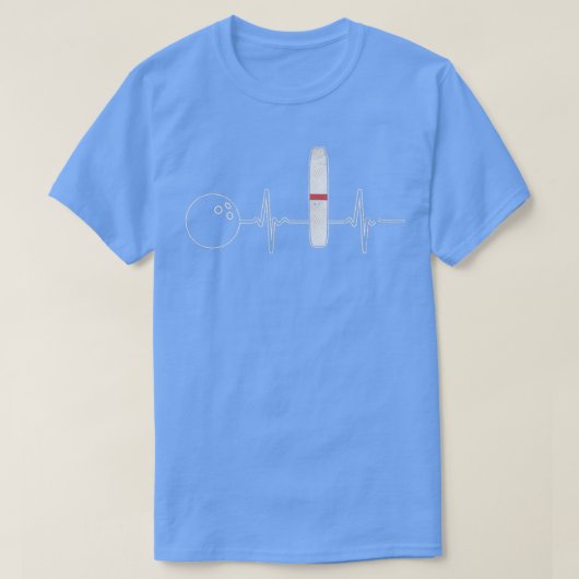 Candlepin Bowling Funny Heartbeat Bowler T-shirt (Design voorkant)