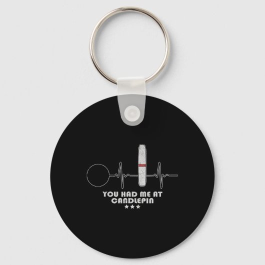 Candlepin Bowling Heartbeat Bowler Sleutelhanger (Voorkant)
