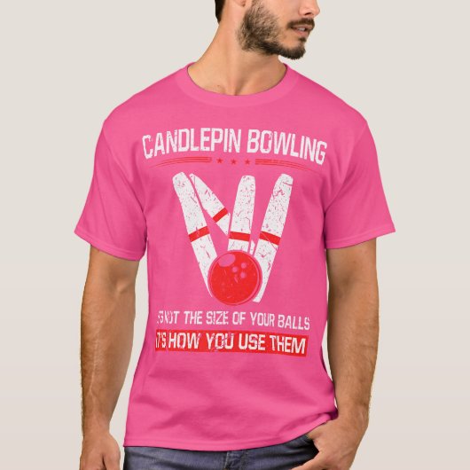 Candlepin bowling maat van ballen Grappig New Engl T-shirt (Voorkant)