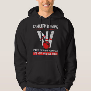 Candlepin Bowling Size of Balls Funny New England Hoodie