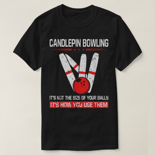 Candlepin Bowling Size of Balls Funny New England T-shirt (Design voorkant)