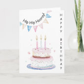 Candles and Cake Happy Birthday Kaart (Voorkant)