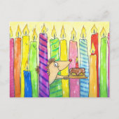 Candles Happy Birthday postcard by N. Janes Briefkaart (Voorkant)