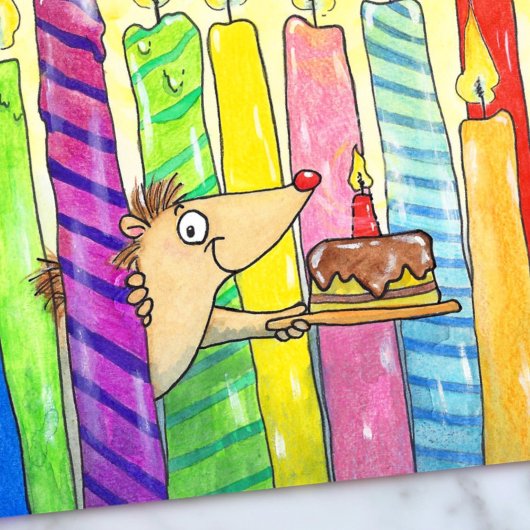 Candles Happy Birthday postcard by N. Janes Briefkaart