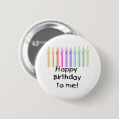 Candles Happy Birthday Ronde Button 5,7 Cm (Voorkant /achterkant)
