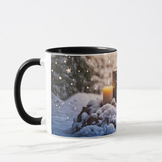 Candles in the Snow Mystical Holiday Coffee Mok (Links)