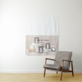 Candles Pop Up Shop Table Runner Sign Logo Vendor Wandkleed (In situ)