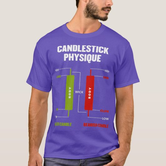 Candlestick Physique Stock Market Day Trader T-shirt (Voorkant)