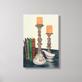 Candlestick Still Life Canvas Afdruk