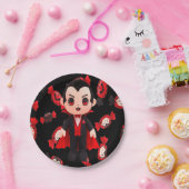 Candy and Dracula Cute Spooky Papieren Bordje (Feest)