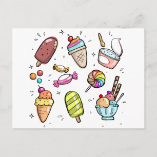 Candy and ice cream feestdagenkaart