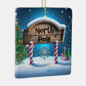 Candy And Wooden Christmas Sign Keramisch Ornament (Rechts)