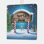 Candy And Wooden Christmas Sign Keramisch Ornament (Links)