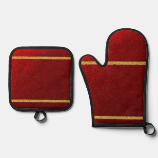 Candy Appels Rood Goud  Ovenwant & Pannenlap Set