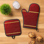 Candy Appels Rood Goud  Ovenwant & Pannenlap Set (Top down)