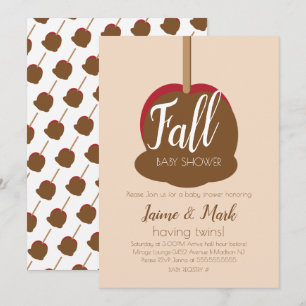 Candy Apple Carmel Herfst Baby Shower Uitnodiging