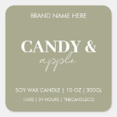 Candy Apple Herfst Kaars Label | Minimalistische H (Voorkant)