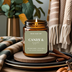 Candy Apple Herfst Kaars Label   Minimalistische H