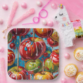 Candy Apple Paper Plate Papieren Bordje (Feest)